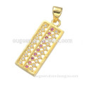 fashion gift gold DIY jewelry abacus new design gold pendant